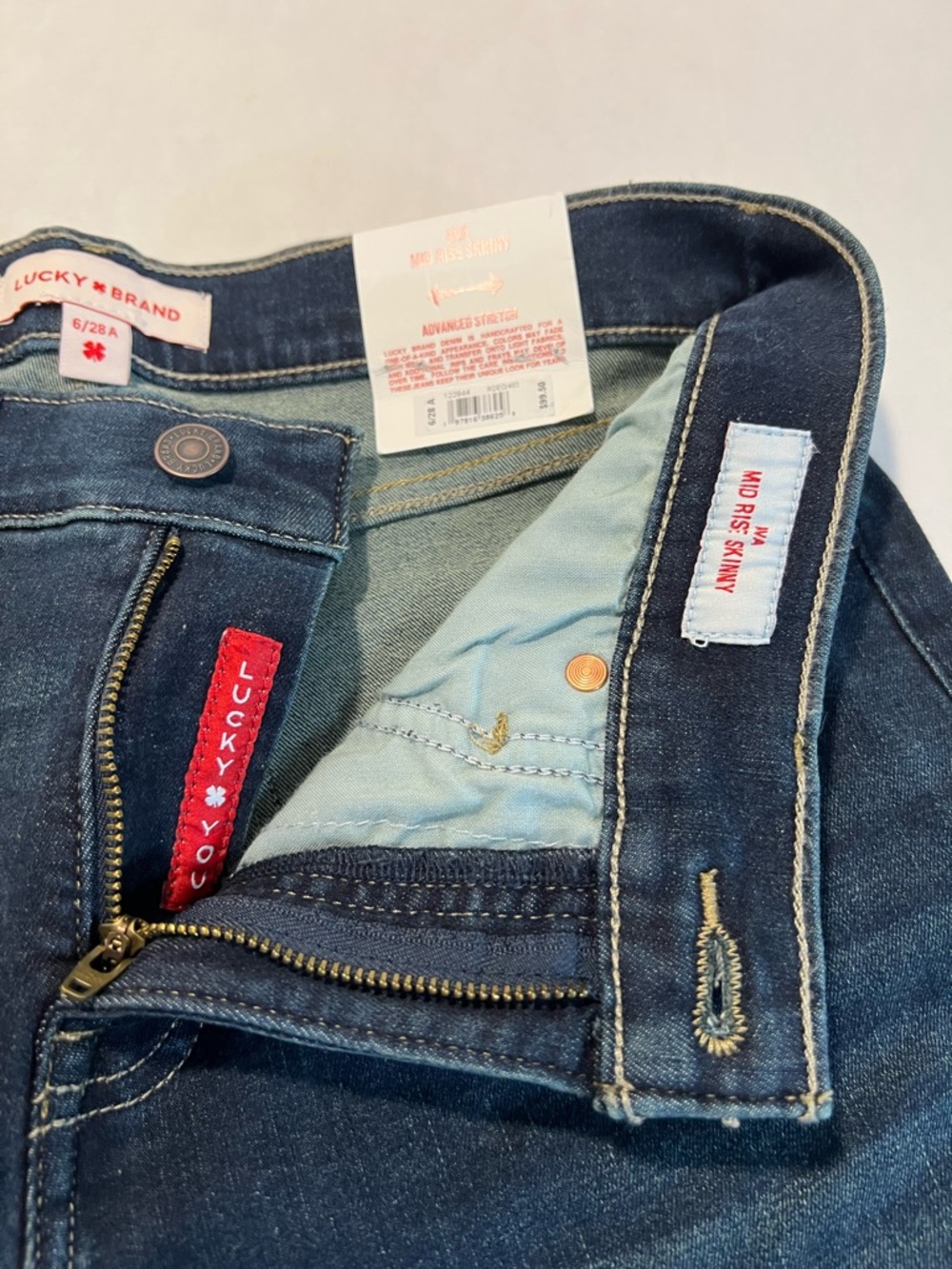 Lucky Brand Ava Mid Rise Skinny Jeans Womens size 6/28 Dark Wash Stretch - Picture 4 of 8